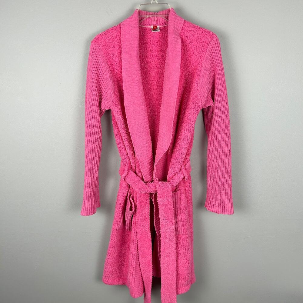 Josie Natori Pink Cozy Long Sleeve Belted Bathrobe XS